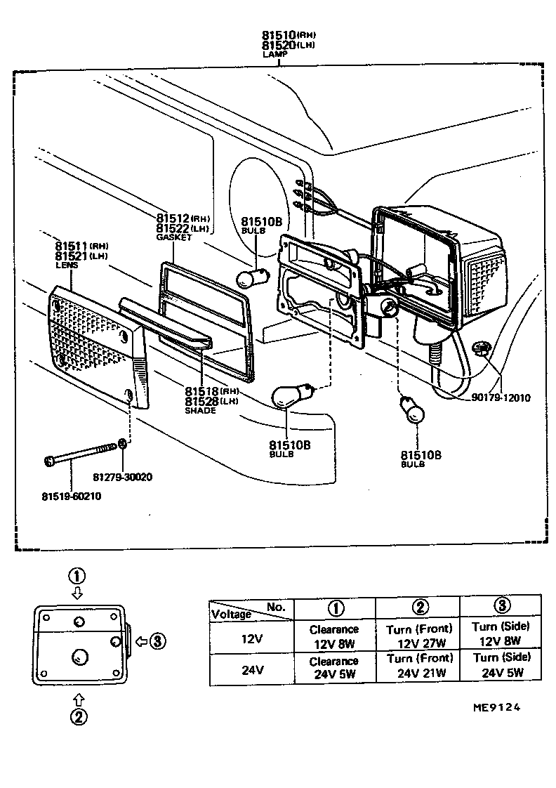 81520-69037 LAMP ASSY, FRONT TURN SIGNAL, LH product image