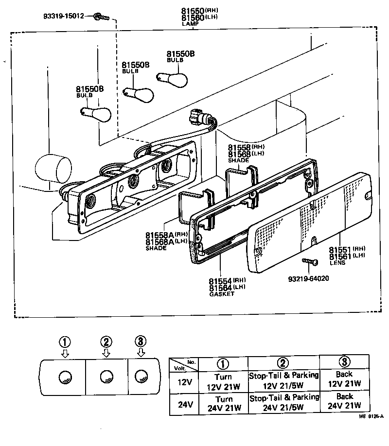 81550-60232 LAMP ASSY, REAR COMBINATION, RH product image