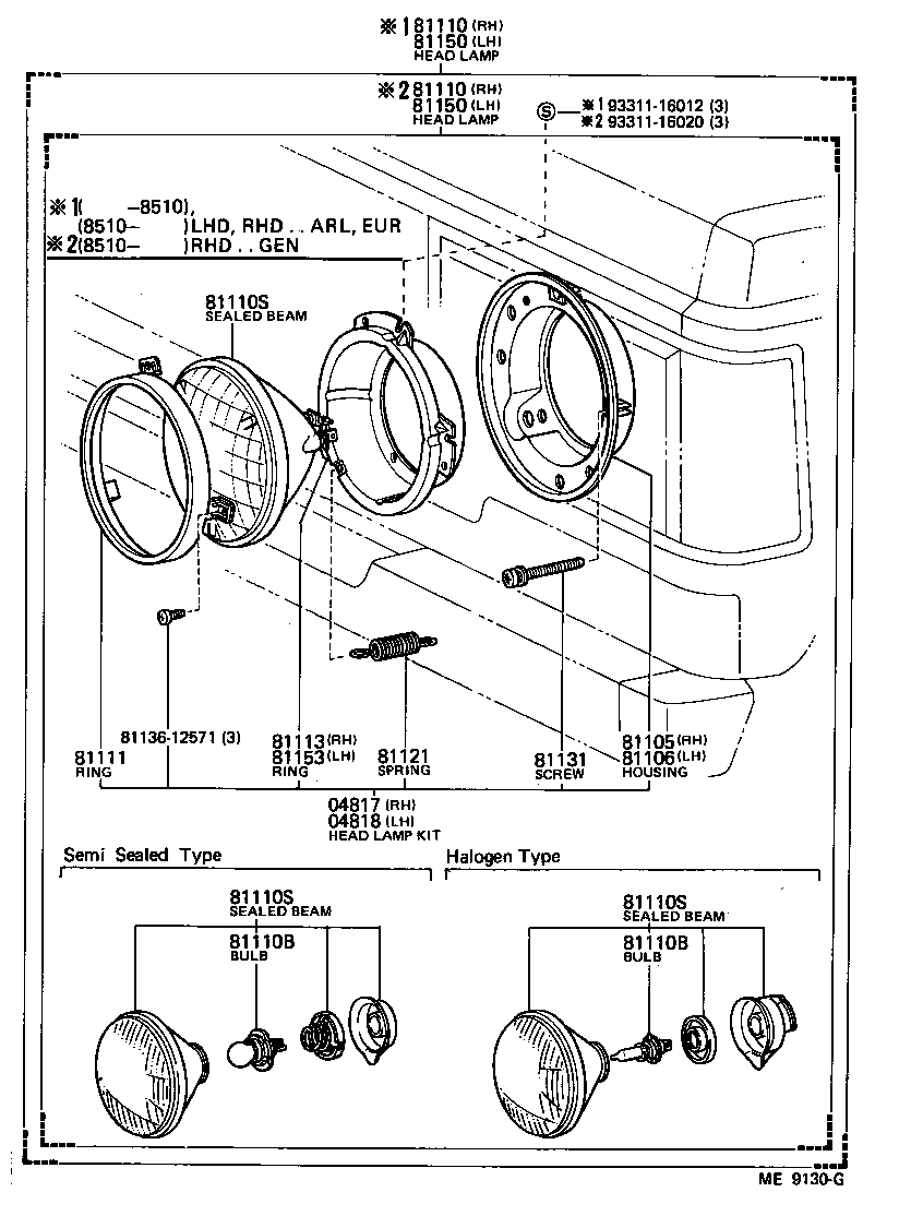 81150-69245 HEADLAMP ASSY, LH product image