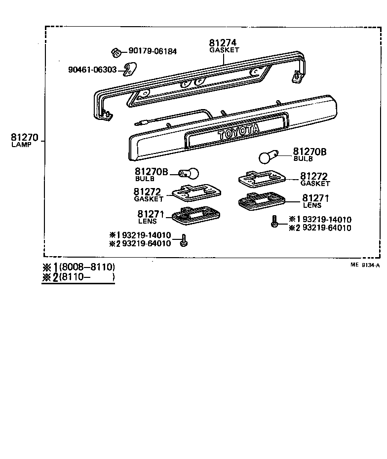 Toyota 81270-29665 LAMP ASSY, LICENSE PLATE