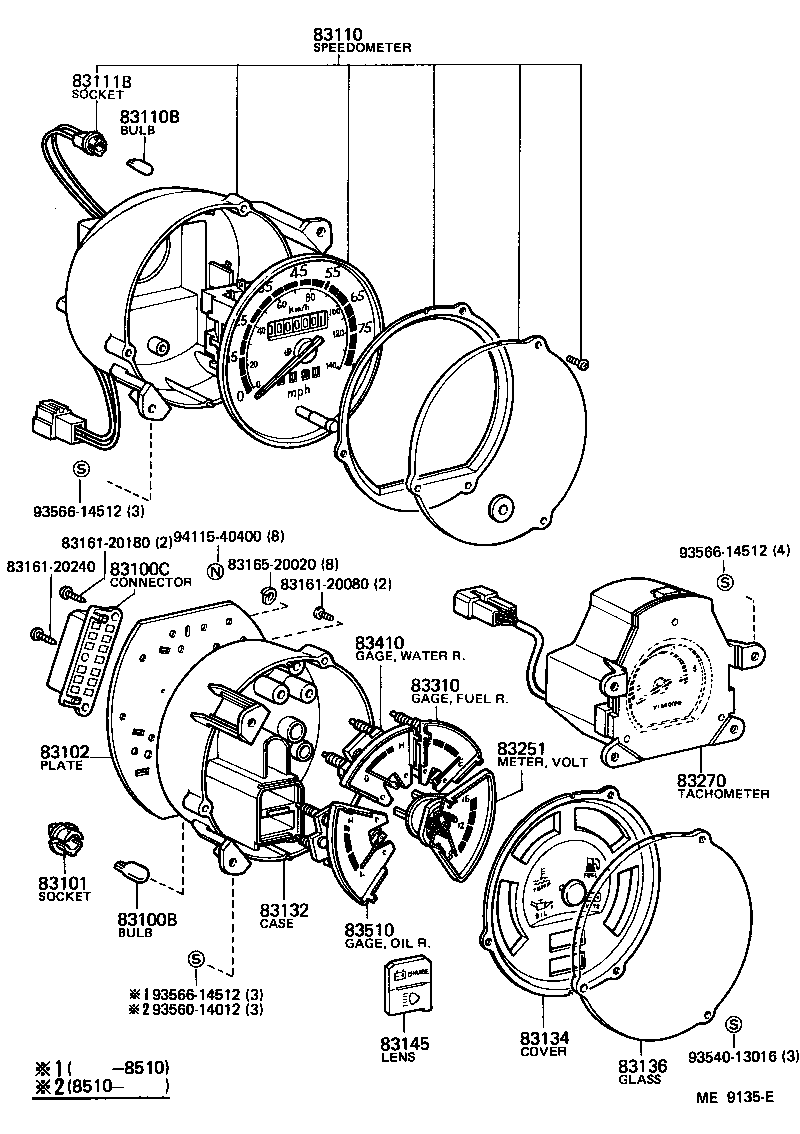 Toyota 83132-90A00 CASE, COMBINATION METER