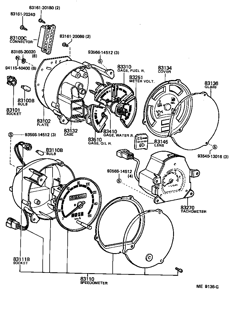 07047-11620 TACHOMETER ASSY, ENGINE product image