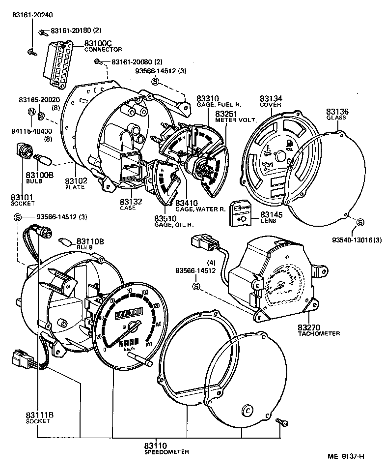 83270-90A02 TACHOMETER ASSY, ENGINE product image