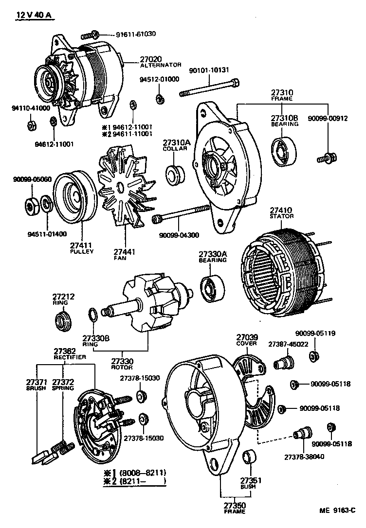 Toyota 27370-57100 HOLDER ASSY, ALTERNATOR BRUSH