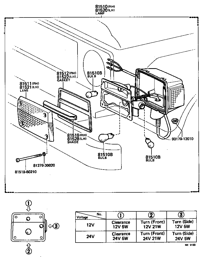81510-69027 LAMP ASSY, FRONT TURN SIGNAL, RH product image
