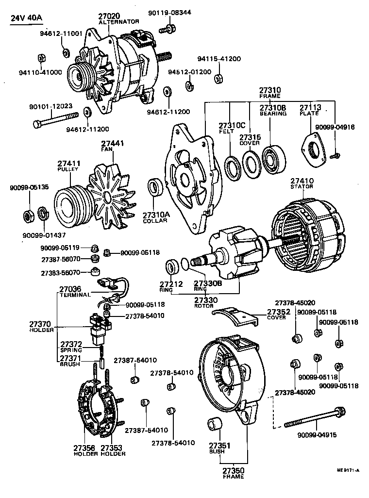 27020-56080 ALTERNATOR ASSY product image