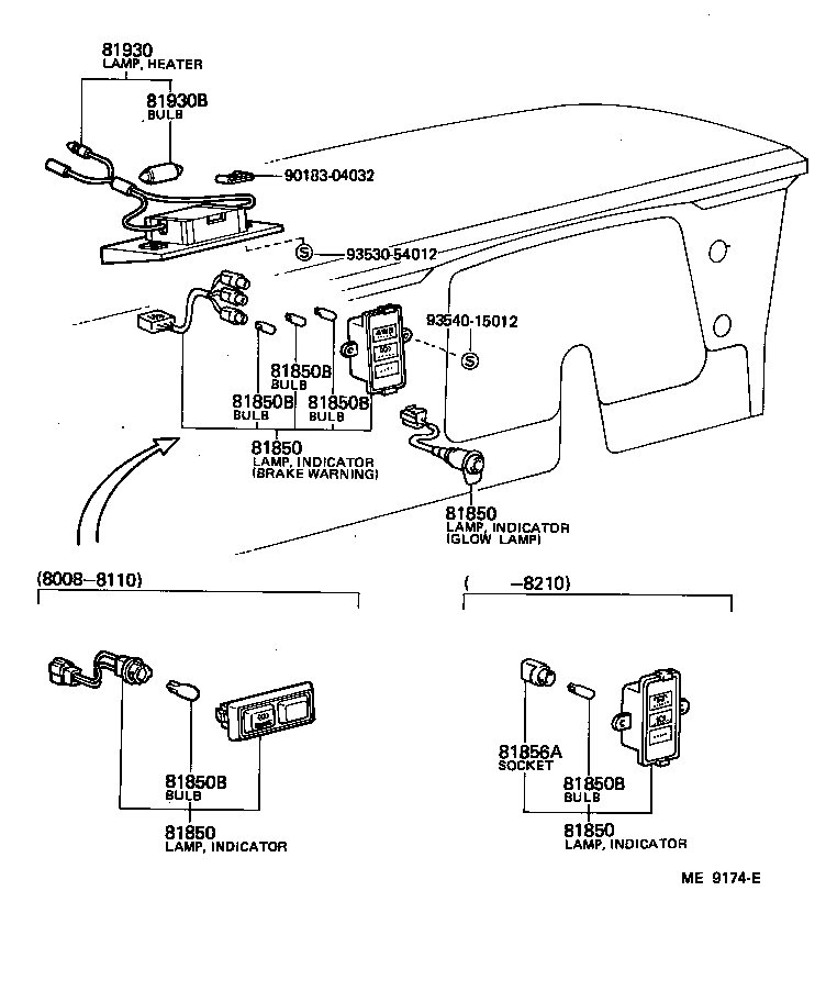 81850-60330 LAMP ASSY, INDICATOR product image