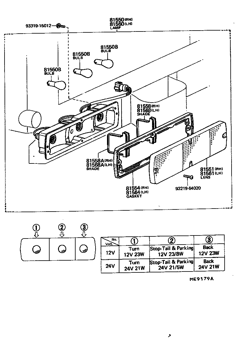 Toyota 81550-60192 LAMP ASSY, REAR COMBINATION, RH