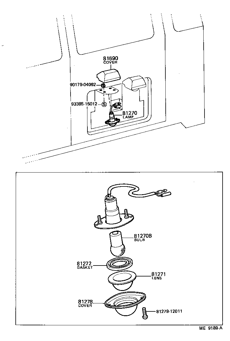 81270-60101 LAMP ASSY, LICENSE PLATE product image