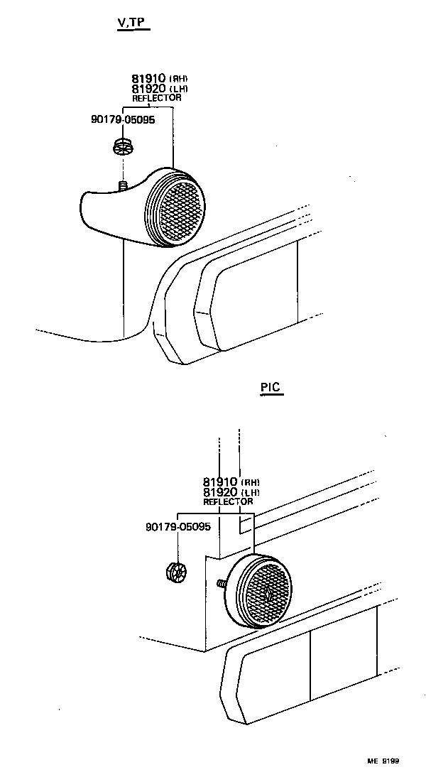 81910-60031 REFLECTOR ASSY, REFLEX, RH product image