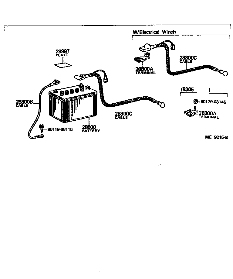 82046-90802 CABLE, BATTERY TO STARTER(FOR BATTERY TO MAIN SWITCH) product image