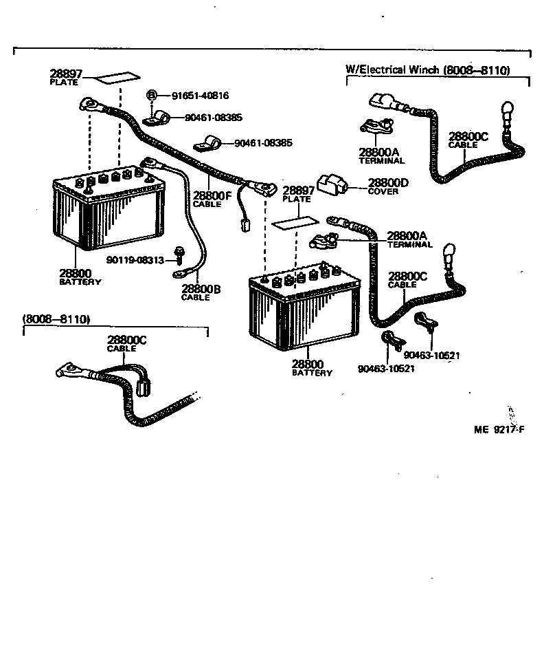 82046-90802 CABLE, BATTERY TO STARTER(FOR BATTERY TO MAIN SWITCH) product image