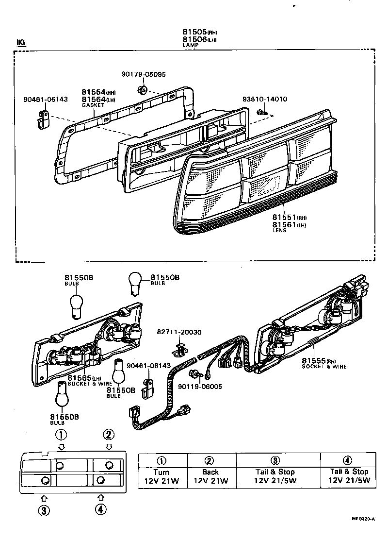 81550-80080 LAMP ASSY, REAR COMBINATION, RH product image