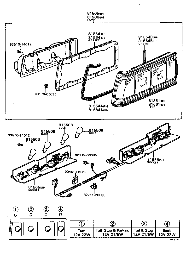 81550-80080 LAMP ASSY, REAR COMBINATION, RH product image