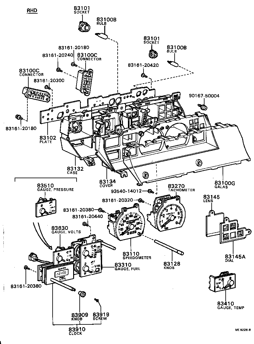 83132-20830 CASE, COMBINATION METER product image