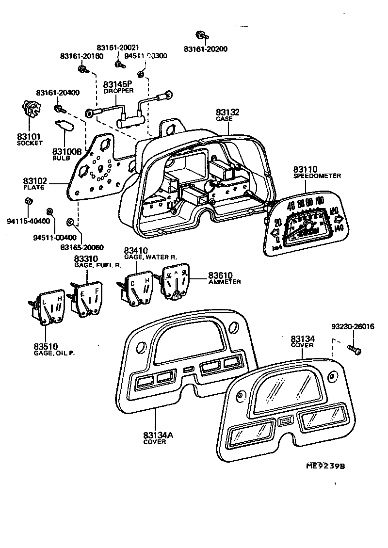 Toyota 83132-60090 CASE, COMBINATION METER