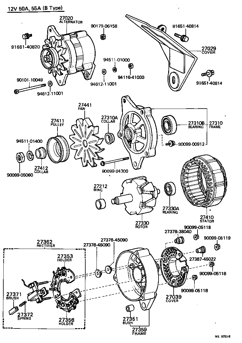 27310-38061 FRAME ASSY, DRIVE END, ALTERNATOR product image