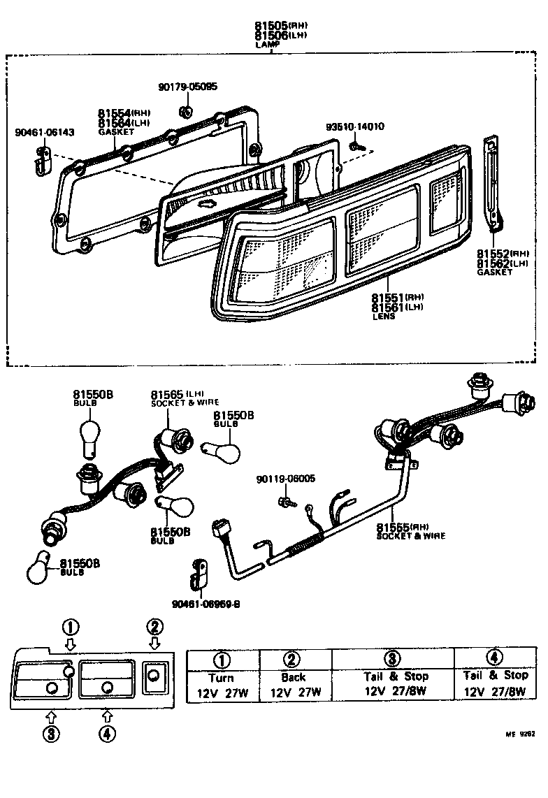 81565-20441 SOCKET & WIRE SUB-ASSY, REAR COMBINATION LAMP, LH product image