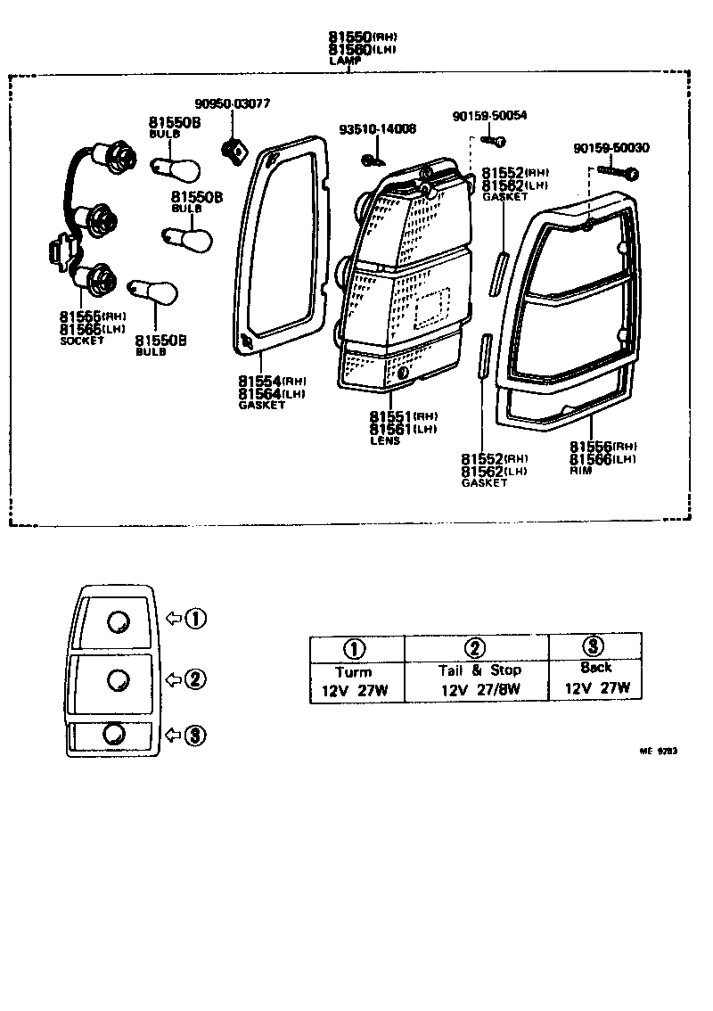 81565-20441 SOCKET & WIRE SUB-ASSY, REAR COMBINATION LAMP, LH product image