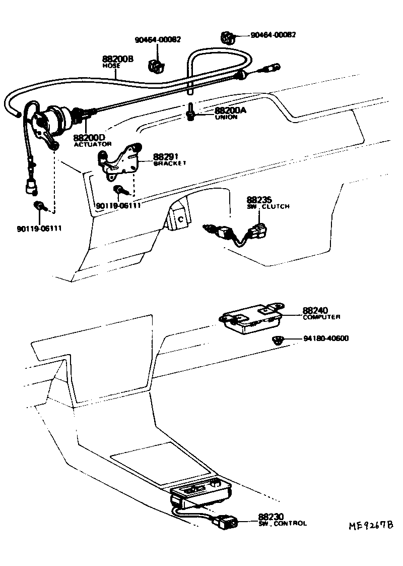 Toyota 88230-20010 SWITCH ASSY, CRUISE CONTROL(AUTO DRIVE) CONTROL