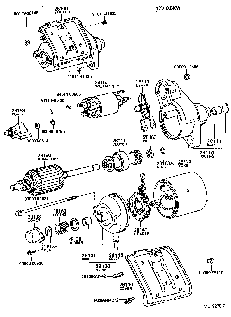 Toyota 28140-15010 HOLDER ASSY, STARTER BRUSH