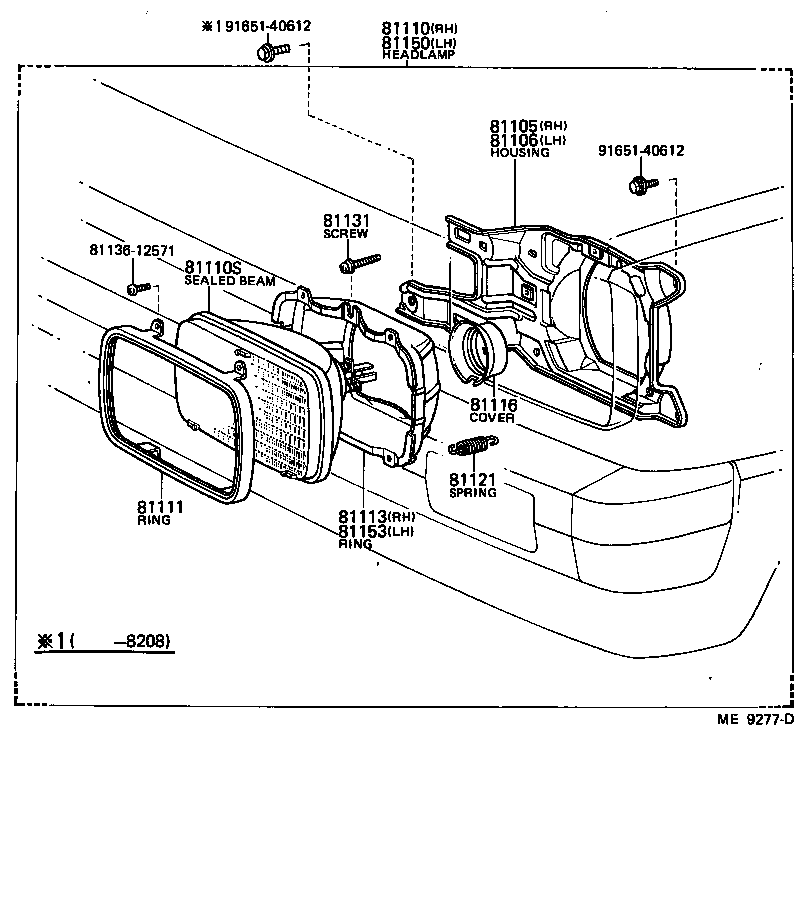 Toyota 81106-10250 HOUSING SUB-ASSY, HEADLAMP, LH