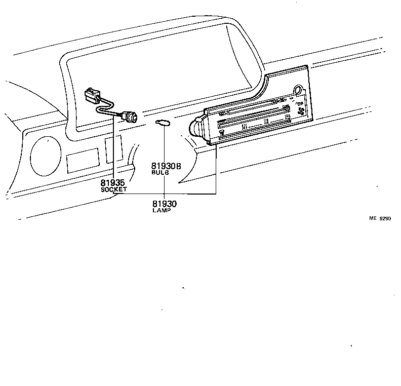 81930-10170-06 LAMP ASSY, HEATER CONTROL INDICATOR, NO.1 product image
