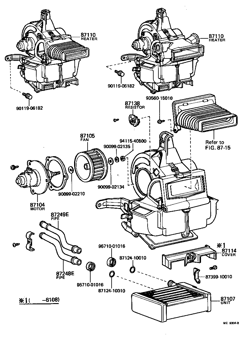 Toyota 87105-12060 FAN SUB-ASSY, HEATER BLOWER