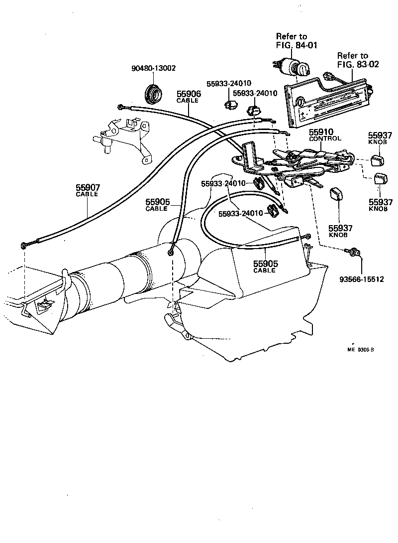 Toyota 55906-10120 CABLE SUB-ASSY, DEFROSTER DAMPER CONTROL