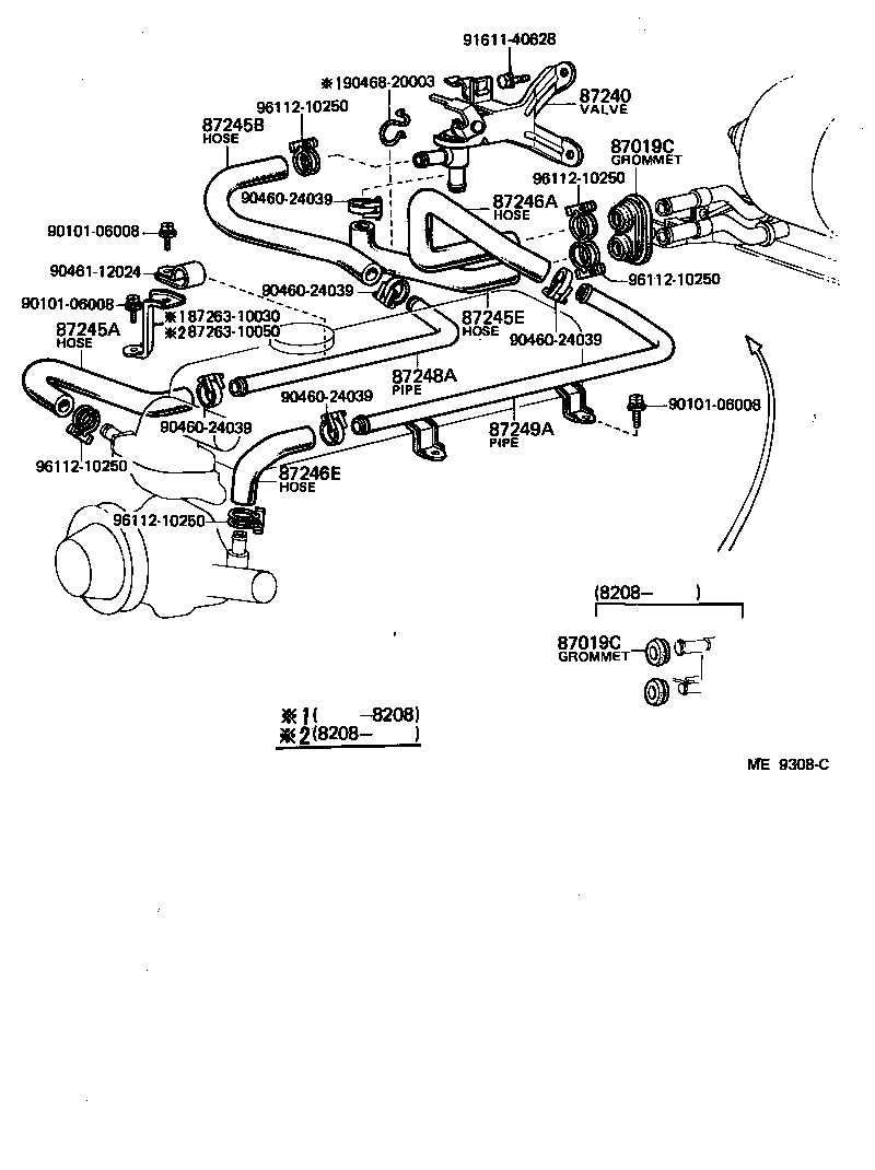Toyota 87245-10180 HOSE, HEATER WATER, INLET E