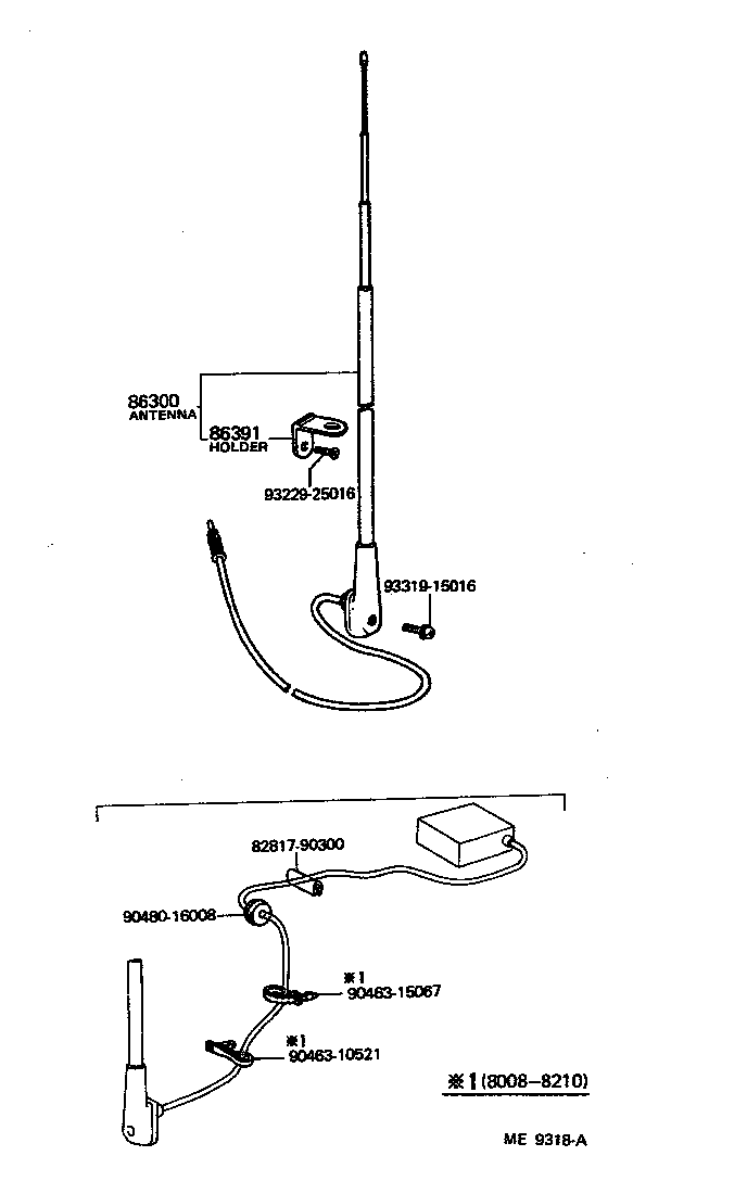 Toyota 86300-60010 ANTENNA ASSY, W/HOLDER