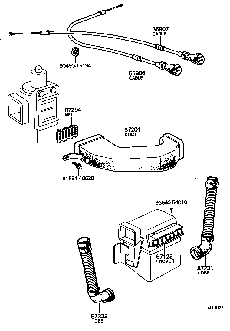 87286-60141 CABLE SUB-ASSY, HEATER CONTROL product image