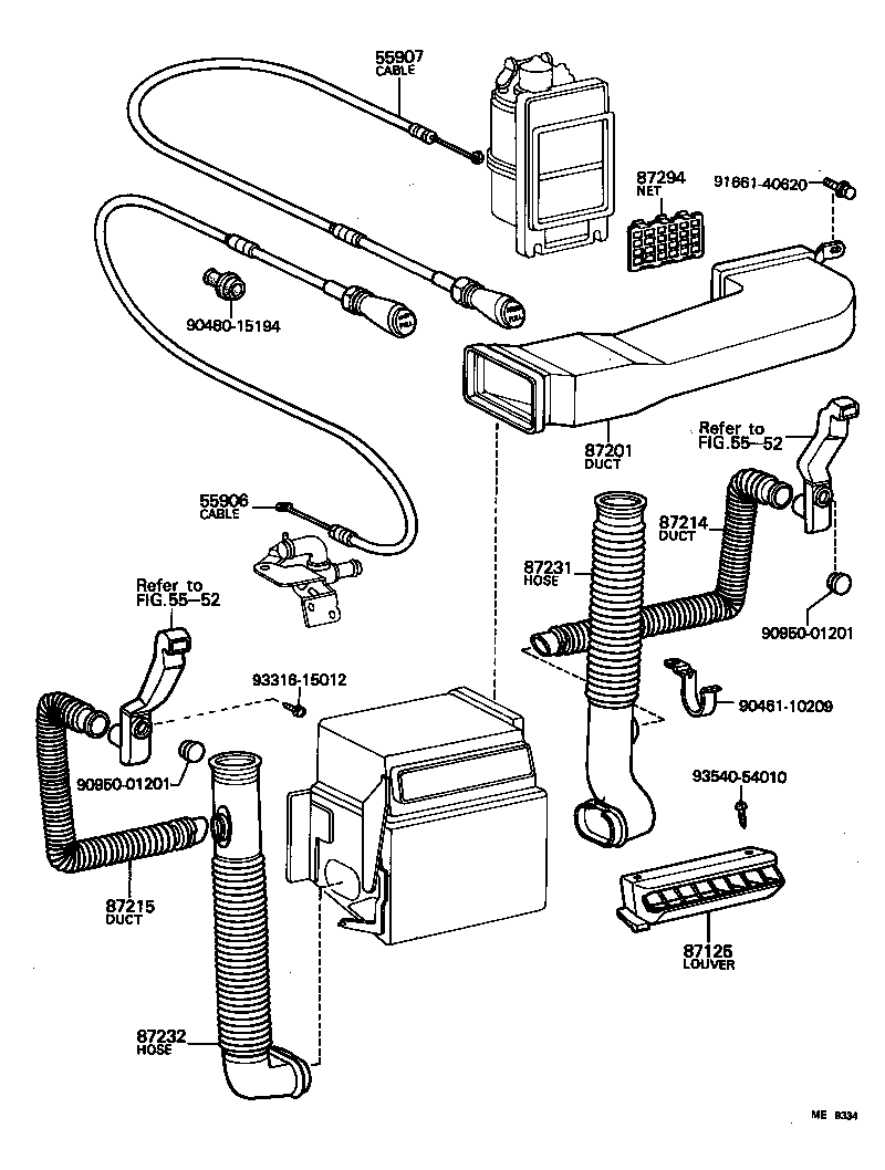87286-60141 CABLE SUB-ASSY, HEATER CONTROL product image