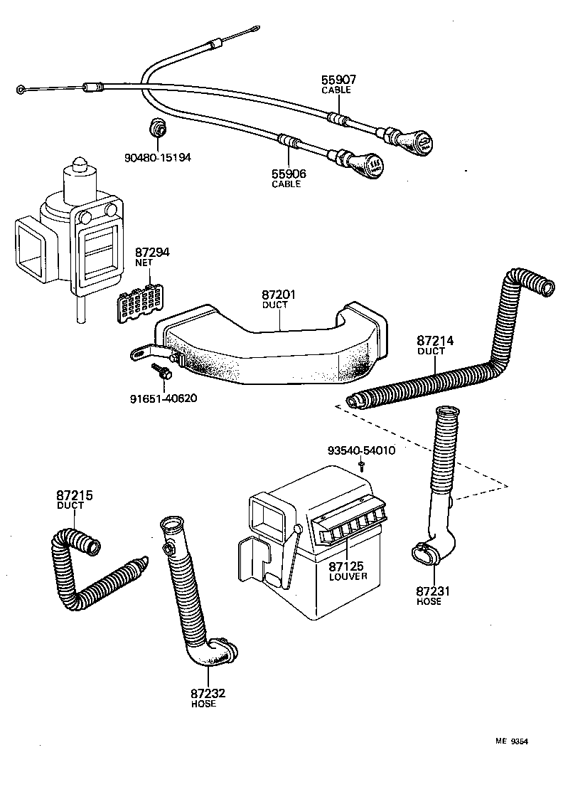 87231-60172 HOSE, HEATER DEFROSTER, LH product image