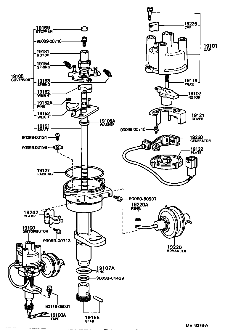 19100-13400 DISTRIBUTOR ASSY product image