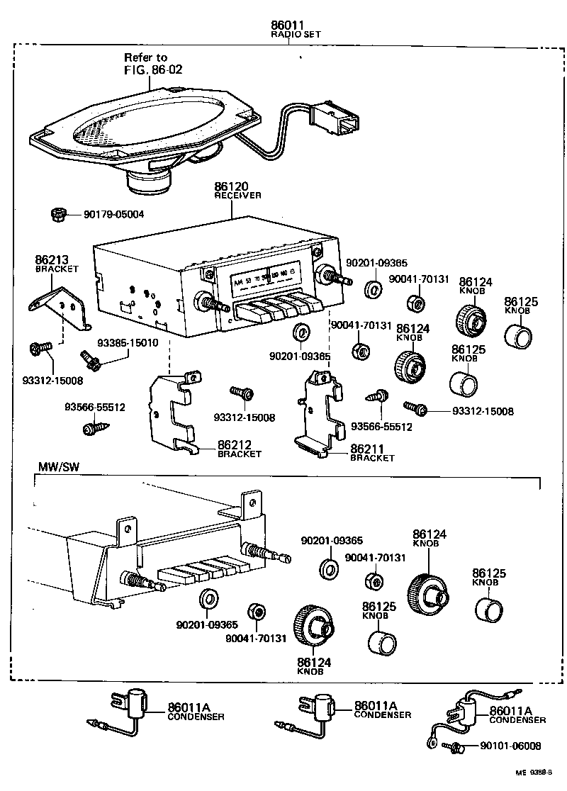 86011-10180 RADIO & SETTING PARTS SET product image