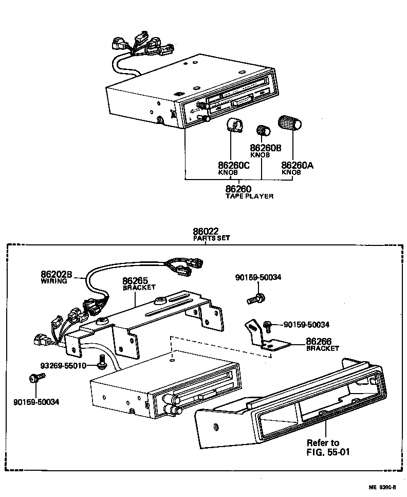 86011-10180 RADIO & SETTING PARTS SET product image