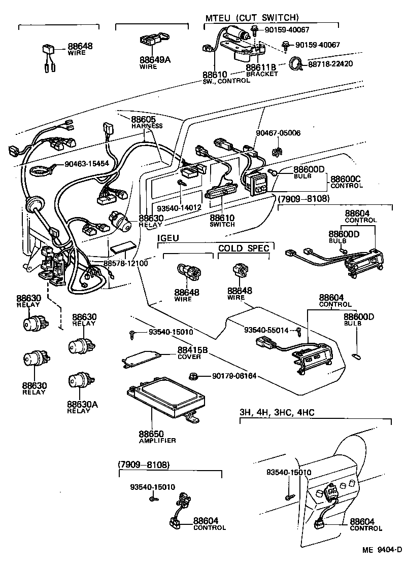 88608-30280 HARNESS SUB-ASSY, COOLER WIRING, NO.1 product image