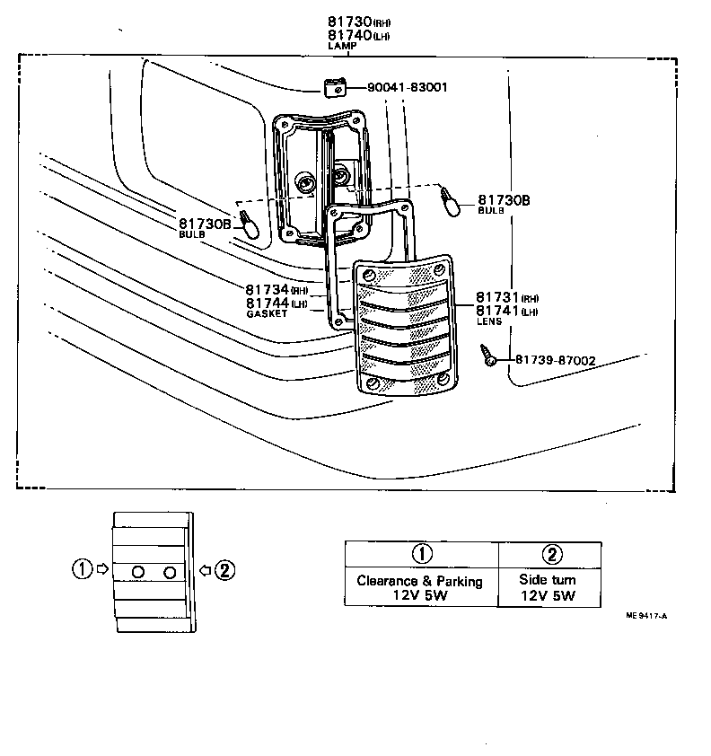 81732-87002 GASKET, SIDE TURN SIGNAL LAMP BODY, RH product image