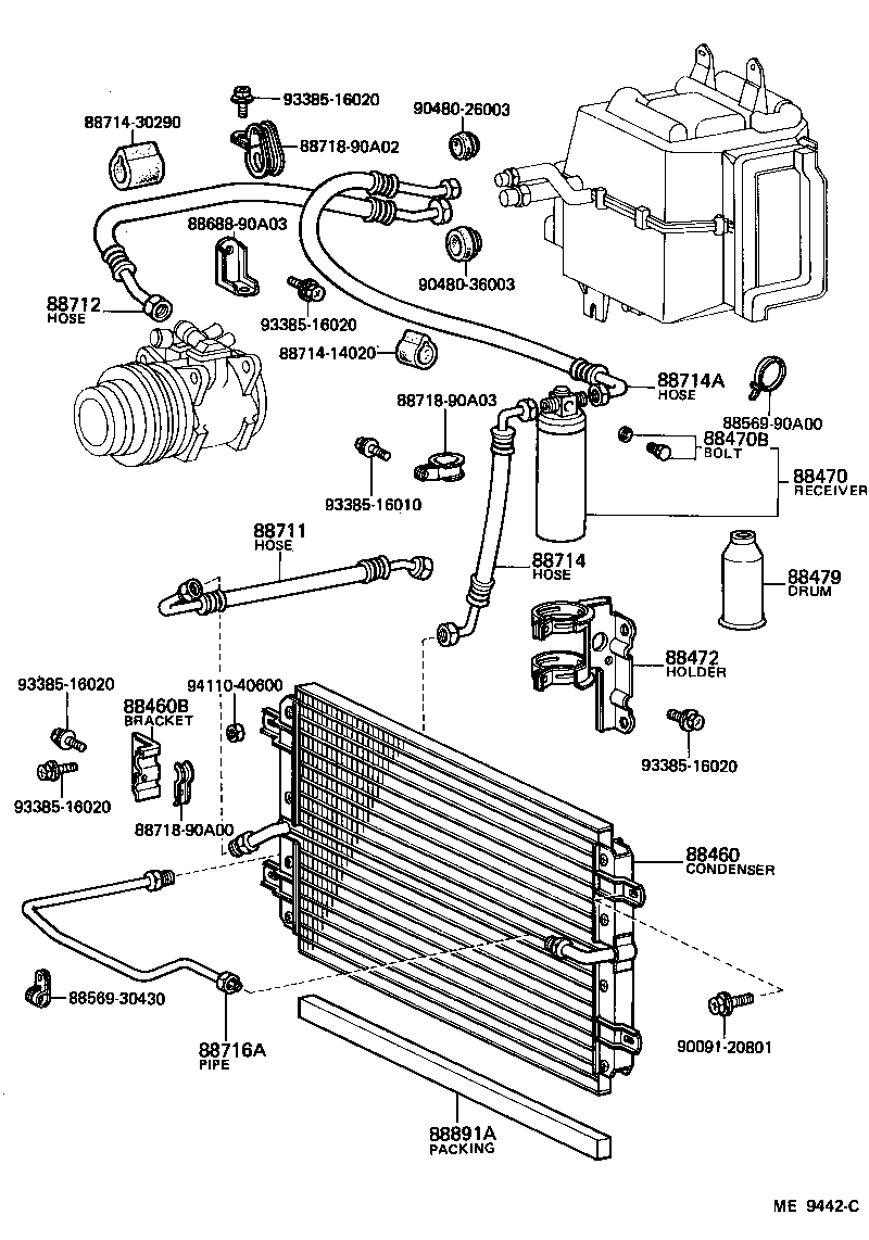 Toyota 88460-90A08 CONDENSER ASSY, COOLER