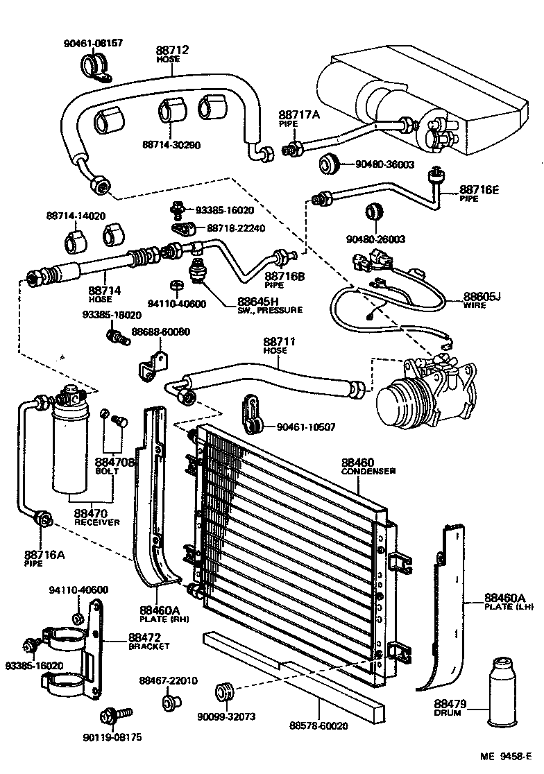 Toyota 88472-60030 BRACKET, RECEIVER TANK, NO.1