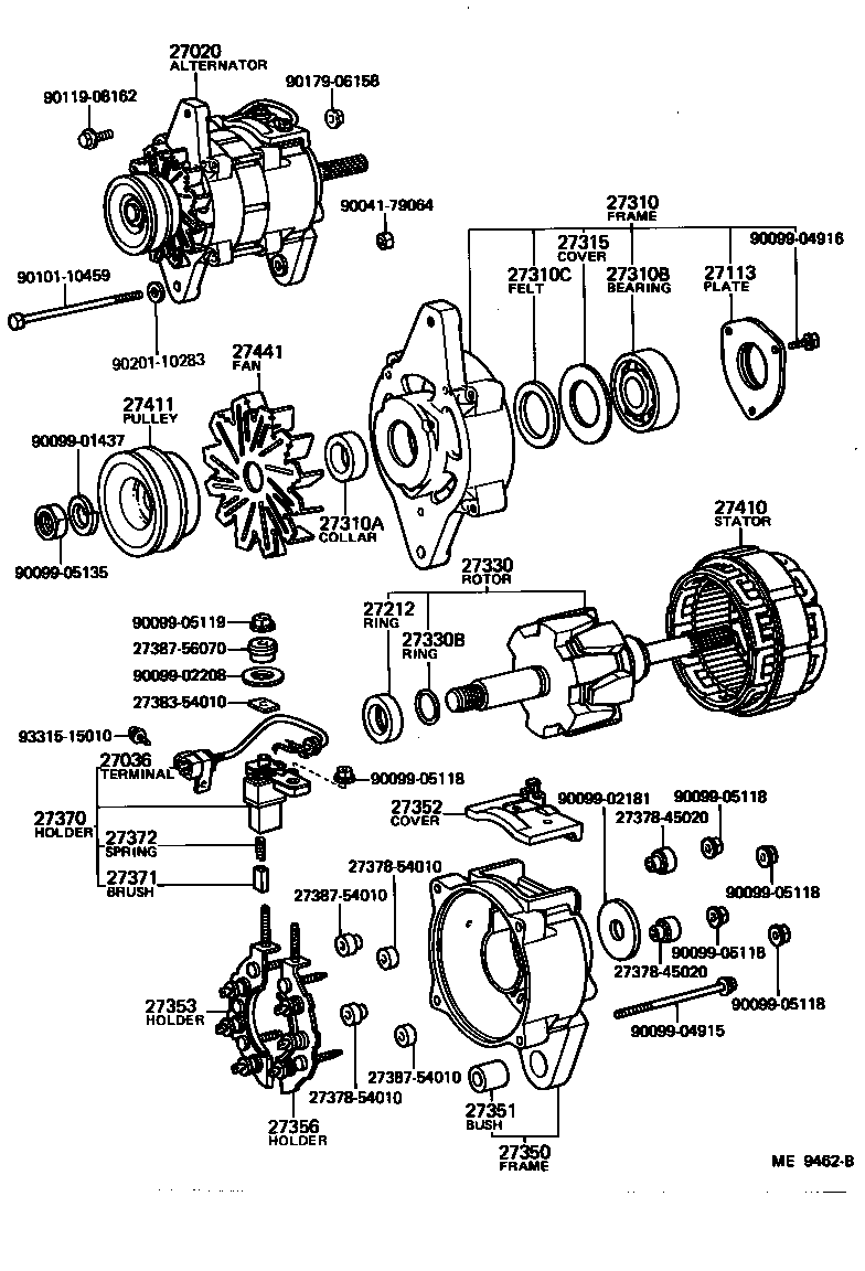27020-54030 ALTERNATOR ASSY product image