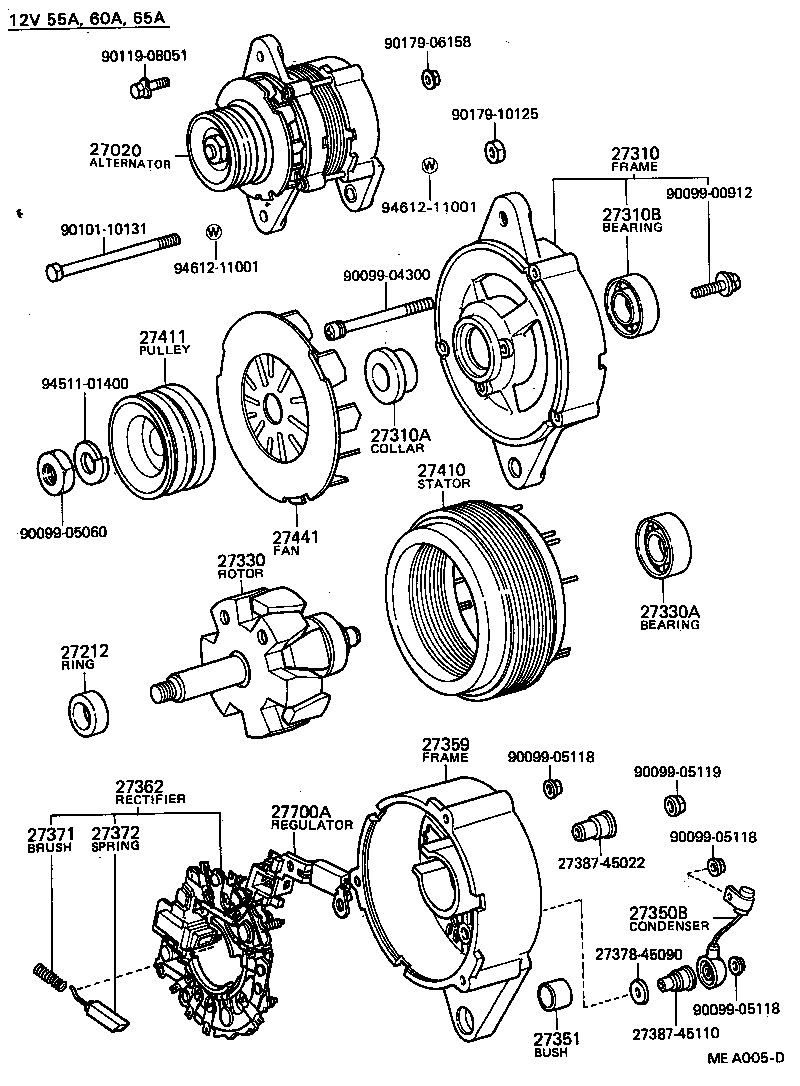27310-70010 FRAME ASSY, DRIVE END, ALTERNATOR product image