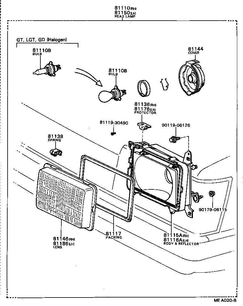 81150-80098 HEADLAMP ASSY, LH product image