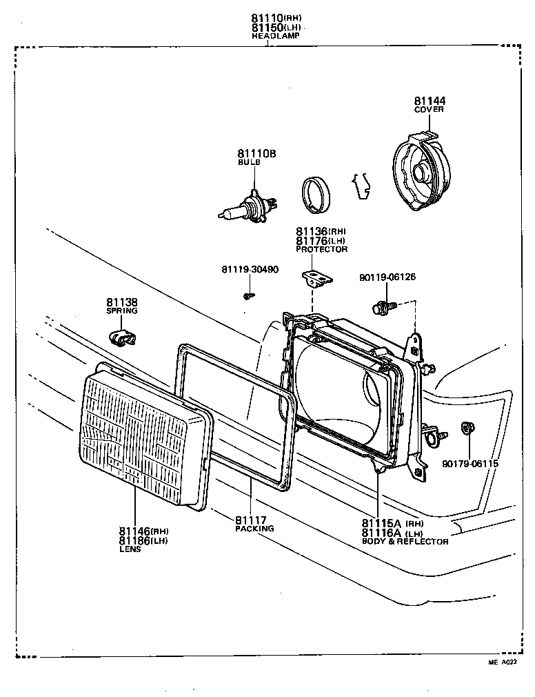 81110-80239 HEADLAMP ASSY, RH product image