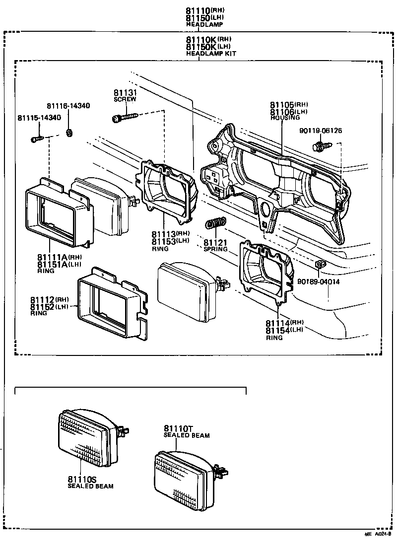 Toyota 81150-80090 HEADLAMP ASSY, LH