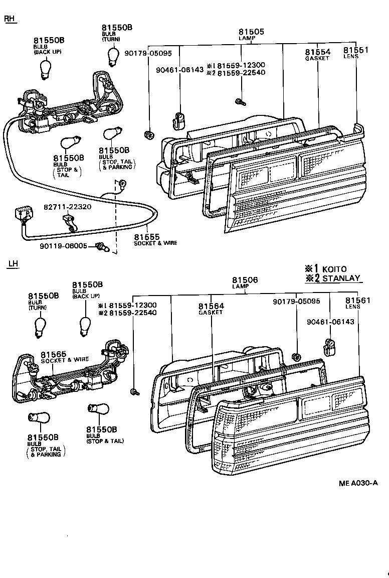 81561-95809 LENS, REAR COMBINATION LAMP, LH product image