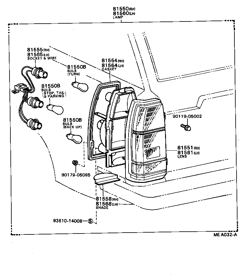 81561-95809 LENS, REAR COMBINATION LAMP, LH product image