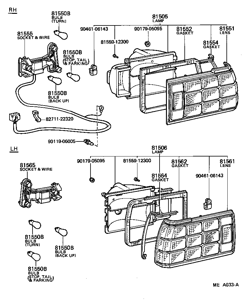 81506-29375 LAMP SUB-ASSY, REAR COMBINATION, LH product image