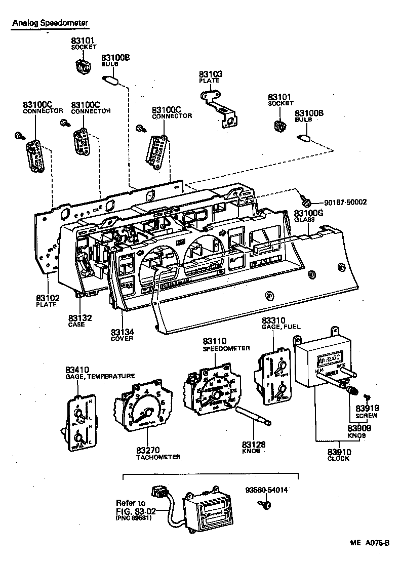 Toyota 83134-2A080 COVER, COMBINATION METER, NO.1
